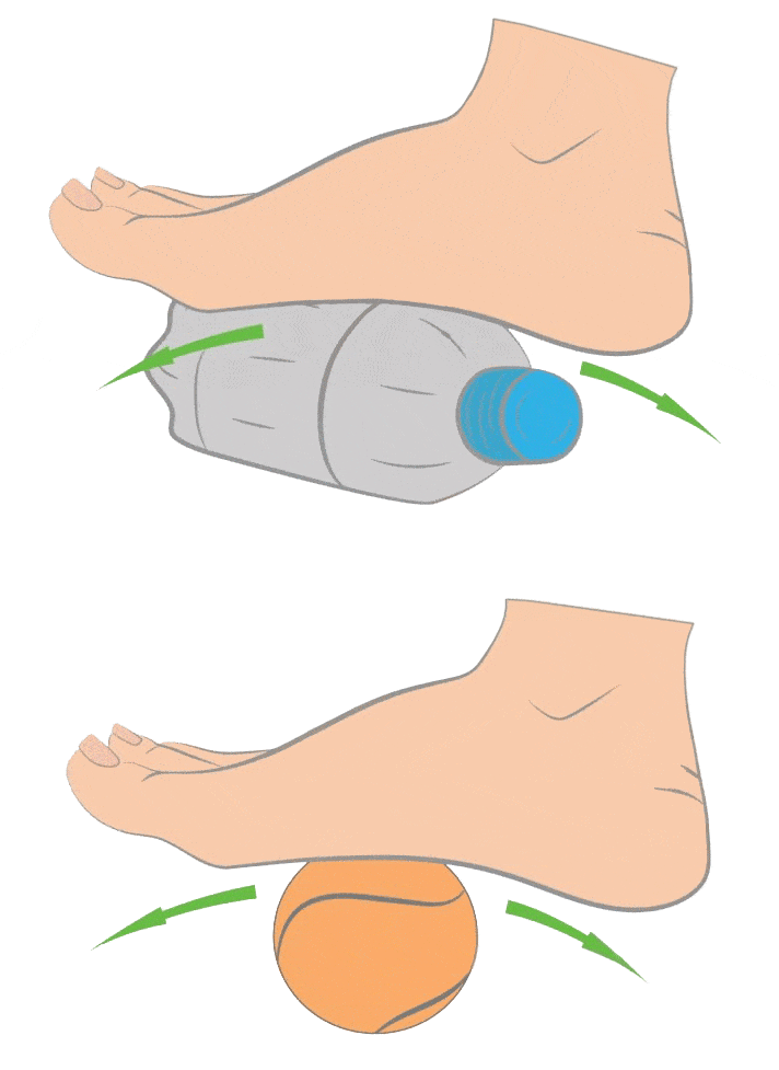 Rolling Frozen Water Bottle or a Tennis Ball