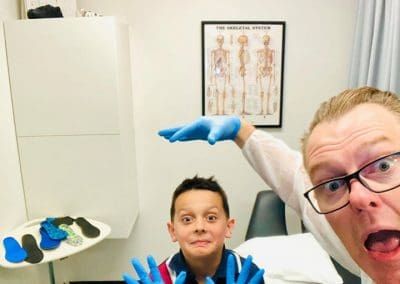 We ask All Patients to Wear gloves while in clinic. (Just like our team do)